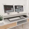 vidaXL Podstawka pod monitor biała 100 x 24 x 13 cm płyta Podgląd zdjęcia produktu 7