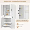 Armoire haute à 2 portes et 2 tiroirs, armoire de rangement Voir les images du produit 7