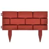 A red brick-patterned garden border with stakes. Produktbild-Vorschau