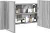 vidaXL LED-Spiegelschrank Grau Sonoma 80x12x45 cm Acryl Produktbild-Vorschau 2
