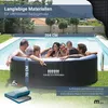 A group of people enjoying a hot tub next to a swimming pool. Produktbild-Vorschau