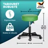 CASARIA® Lot de 2 tabourets de bureau vert pivotant 360° Voir les images du produit 5