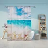 Relaxdays Duschvorhang Muscheln, Bad Vorhang 180x200, Produktbild-Vorschau 2