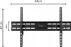 A black TV wall mount is shown against a white background with dimensions indicated. Produktbild-Vorschau