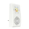 A white emergency call device with buttons and a speaker, plugged into a wall. Produktbild-Vorschau