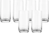 Six clear drinking glasses arranged in two rows on a white background. Anteprima dell’immagine prodotto