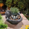 esotec Solar Vogelbadbrunnen dunkel mit Akku und LED Licht Produktbild-Vorschau 1