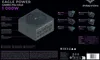 A diagram of a computer power supply unit with labels and specifications. Produktbild-Vorschau
