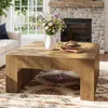 Table basse carrée en bois de 100 cm, idéale pour le salon, Voir les images du produit 2