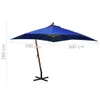 vidaXL Parapluie avec mât bleu azur 3x3 m bois de sapin Voir les images du produit 8