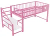 Hochbett 90 x 200 cm aus Metall mit Stauraumleiter – Produktbild-Vorschau 4