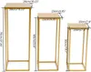 3 Stück Blumenhocker Set Metall Modern Gold Quadrat Produktbild-Vorschau 2