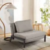Stoff-Klappsessel Bett Wohnzimmer Büro Selene - Grau Produktbild-Vorschau 6