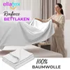 EllaTex Renforcé Bettlaken ohne Gummizug 160x200 Baumwolle Produktbild-Vorschau 2