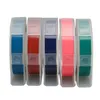 Five rolls of colored tape in clear plastic dispensers, arranged side-by-side. Voir les images du produit