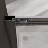 Close-up view of a shower door's sliding mechanism and frame. Produktbild-Vorschau