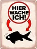 Hier wache ich Metallschild in 15x20 cm mit Goldfisch Produktbild-Vorschau 1