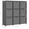vidaXL Police z kostek s 9 boxy šedá 103x30x107,5 cm látka Náhled obrázku produktu 7