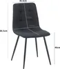 A black chair with dimensions indicated by lines and text. Náhled obrázku produktu