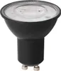 A black LED spotlight bulb with a clear lens and silver metal contacts on a white background. Anteprima dell’immagine prodotto