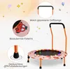 A child's trampoline with various features highlighted by text and close-up images. Produktbild-Vorschau