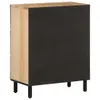 A three-drawer chest of drawers with a natural wood side and a black front, shown from a side-angle on a white background. Anteprima dell’immagine prodotto