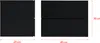 Two black furniture pieces, one square and one rectangular with two drawers, are shown side-by-side with dimensions indicated. Anteprima dell’immagine prodotto
