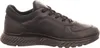 A side view of a black leather sneaker against a white background. Podgląd zdjęcia produktu