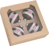 A set of four FC St. Pauli branded Christmas ornaments in a cardboard box with a clear window. Produktbild-Vorschau