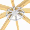 A close-up view of a metal connector with wooden beams attached, forming a star-like structure. Anteprima dell’immagine prodotto