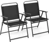 Two black folding chairs are shown against a white background. Náhľad obrázku produktu