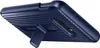 A dark blue phone case with a kickstand is shown on a white background. Produktbild-Vorschau