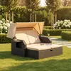 Mucola Fauteuil-cabine de plage en rotin Lit de bronzage Voir les images du produit 18