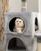 lionto Arbre à chat pour chats 80 cm, avec 2 grottes, lit Voir les images du produit 6