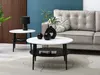 Table basse ronde TODOR - blanc / noir Voir les images du produit 1