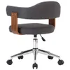 vidaXL Otočná kancelářská židle Grey Bent Wood and Fabric Náhled obrázku produktu 2
