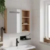vidaXL Zrcadlová skříňka s LED osvětlením dubový vzhled Náhled obrázku produktu 3