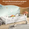 Kinderbett 120x200cm mit Gitter und Tür, Massivholz, Weiß, Produktbild-Vorschau 3