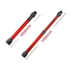 Two red extension tubes for a vacuum cleaner, with length measurements indicated. Produktbild-Vorschau