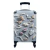 MuchoWow® Koffer Handgepäck Trolley Rollkoffer Kleine Produktbild-Vorschau 1