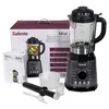 A product shot of a Salente stand mixer and its accessories, along with its packaging and manual. Produktbild-Vorschau