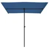 A blue rectangular umbrella with a black pole is shown from underneath against a white background. Náhled obrázku produktu
