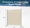 A beige room divider with dimensions indicated. Produktbild-Vorschau