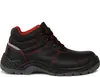 A black and red work boot is shown against a white background. Produktbild-Vorschau