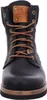 A close-up front view of a black leather boot with brown laces. Anteprima dell’immagine prodotto