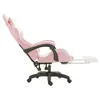 A pink gaming chair with a footrest extended, shown from the side against a white background. Produktbild-Vorschau