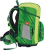 A side view of a green and yellow children's backpack with a grass-like pattern. Anteprima dell’immagine prodotto