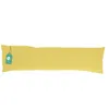 A long yellow pillow with a tag attached to one end, presented on a white background. Produktbild-Vorschau