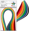 A package of colorful quilling strips is shown, with a portion of the strips fanned out to display the colors. Náhľad obrázku produktu