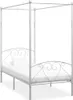 vidaXL Rám postele se stříškou bílý kovový 120 x 200 cm Náhled obrázku produktu 5
